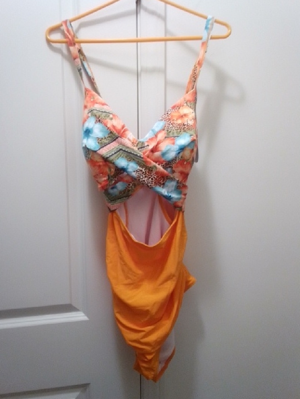 Tropical Floral & Orange One-Piece Swimsuit – Women